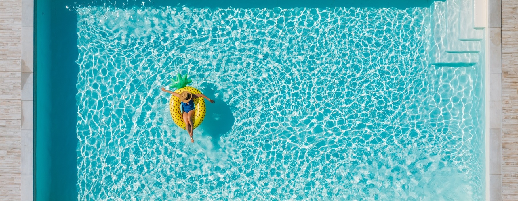 a woman in a pool